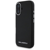 Original Case IPHONE 16 Karl Lagerfeld Saffiano Full Wrapped Elongated Metal Logo MagSafe black