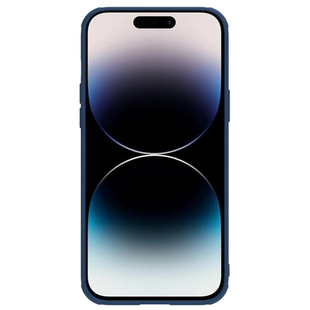 Nillkin CamShield Leather S Case iPhone 14 Pro Hülle mit Kameraabdeckung blau