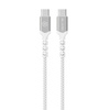 Blavec Kabel Raptor pleciony - Typ C na Typ C - PD 60W 3A 0,25 metra (CRA-CC3WS025) biało-srebrny
