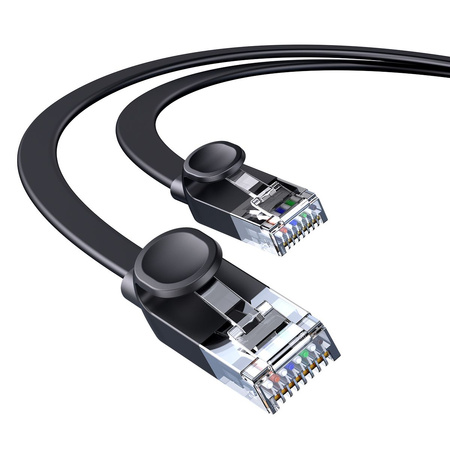 BASEUS kabel sieciowy high Speed RJ45 Gigabit płaski 1m czarny PCWL-B01