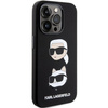 Karl Lagerfeld Silikon Karl&Choupette Head Hülle für iPhone 15 Pro – Schwarz