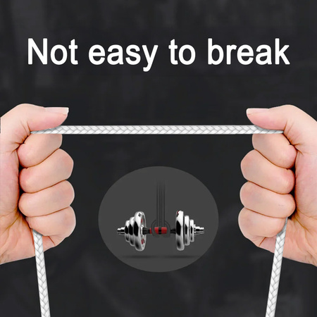 Blavec Kabel Raptor pleciony - USB na Typ C - 3A 0,5 metra (CRA-UC3WS05) biało-srebrny