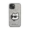 Karl Lagerfeld NFT Glitter Choupette Patch - Etui iPhone 14 Plus (srebrny)