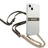 Guess GUHCP13SKC4GBGO iPhone 13 mini 5,4" Transparent hardcase 4G Brown Strap Gold Chain