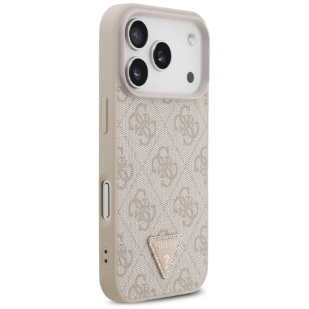 Guess Leather 4G Triangle Strass MagSafe Case für iPhone 17 Pro - Pink