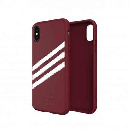 Original Handyhülle IPHONE X / XS Adidas OR Booklet Case Suede (33282) burgund