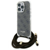 Original Handyhülle IPHONE 16 PRO Guess Hardcase Crossbody Cord 4G Print (GUHCP16LHC4SEW) braun