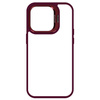 Tel Protect Kickstand case + szkło na aparat (lens) do Iphone 15 Plus burgundowy