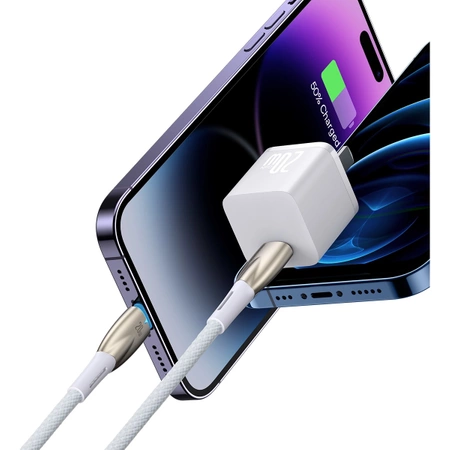 Baseus Glimmer Series kabel do szybkiego ładowania USB-C - Lightning 480Mb/s PD 20W 1m biały