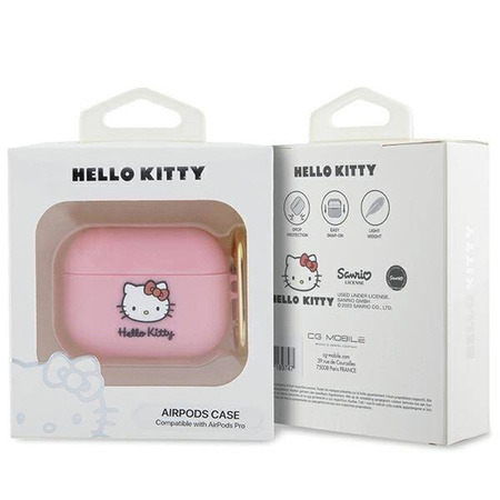 Hello Kitty Silikon 3D Kitty Head Hülle für AirPods Pro – Rosa