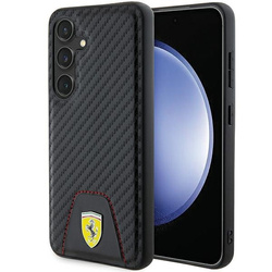 Oryginalne Etui FERRARI hardcase Carbon Stitched Bottom FEHCS24SN3PUK do Samsung Galaxy  S24 Czarny
