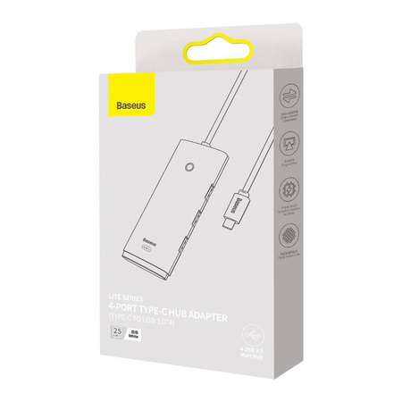 Baseus Lite Series HUB USB Type C Adapter - 4x USB 3.0 25cm weiß (WKQX030302)