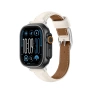 Skórzany pasek AMAZINGTHING Class Band do Apple Watch 45 / 46 / 49 mm - jasnobeżowy