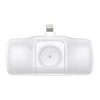 Wozinsky WF16-YLS 5000mAh 15W Lightning Mini Power Bank with Built-in USB-C Cable and Apple Watch Charger - White