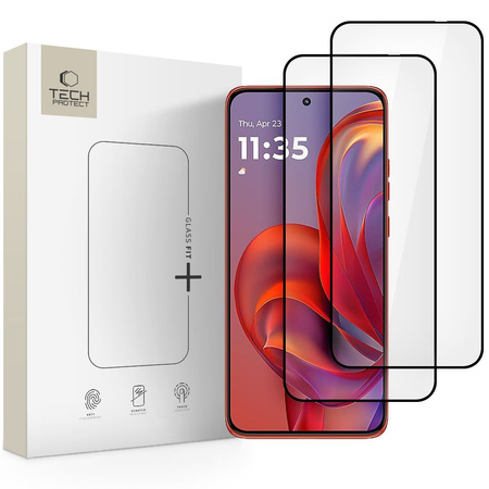 SZKŁO HARTOWANE TECH-PROTECT GLASS FIT+ 2-PACK MOTOROLA EDGE 50 NEO / 60 NEO BLACK