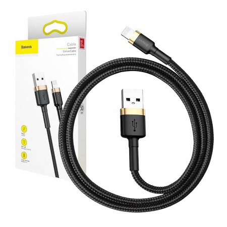 Baseus Cafule Cable - Kabel połączeniowy USB do Lightning, 1.5 A, 2 m (złoty/czarny)