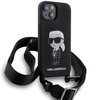 Karl Lagerfeld KLHCP15SSCBSKNK iPhone 15 6,1&quot; Hardcase schwarz/schwarz Crossbody Silikon Ikonik