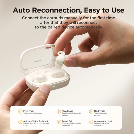 Joyroom JR-TS1 Cozydots Series TWS headphones with Bluetooth 5.3 and noise cancellation - white