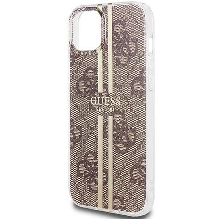 Oryginalne Etui GUESS Hardcase GUHCP15MH4PSEGW do iPhone 15 Plus (4G Gold Stripe / brązowy)
