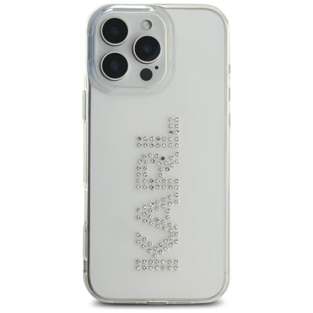 Karl Lagerfeld IML Strass Logo iPhone 16 Pro Hülle - Transparent