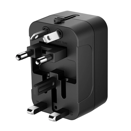 Wozinsky WUTWC Reiseadapter universal 24W EU / US / AUS / UK / 2x USB-A - Schwarz