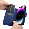 iCarer Wallet Case 2in1 iPhone 14 Pro Max Leder Flip Cover Anti-RFID blau (WMI14220728-BU)
