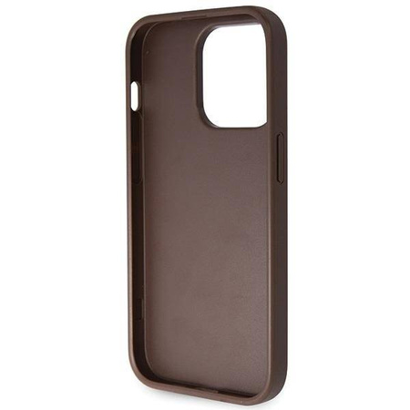 Original Case IPHONE 14 PRO Guess Hardcase Crossbody 4G Metal Logo (GUHCP14LP4TDSCPW) brown