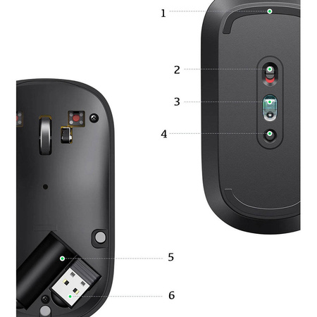 Ugreen handliche kabellose USB-Maus schwarz (mu001)