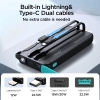 Joyroom JR-L017 22.5W 10000mAh Powerbank with built-in USB-C / Lightning cables - black