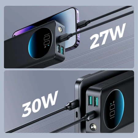 Powerbank Joyroom JR-PBF02 30W 20000mAh + USB-A - USB-C cable 0.25m - black
