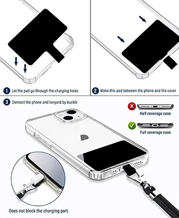 Uniwersalna smycz do telefonu różowa