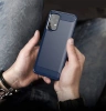 Carbon Case Flexible Cover TPU Case for Samsung Galaxy A72 4G blue