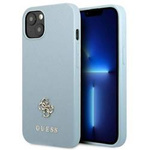 Original Handyhülle IPHONE 13 MINI Guess Hardcase Saffiano 4G Small Metal Logo (GUHCP13SPS4MB) blau