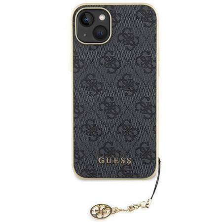Guess 4G Charms Collection Hülle für iPhone 15 Plus – Grau