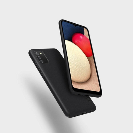 Nillkin Super Frosted Shield wzmocnione etui pokrowiec + podstawka Samsung Galaxy A02s EU czarny