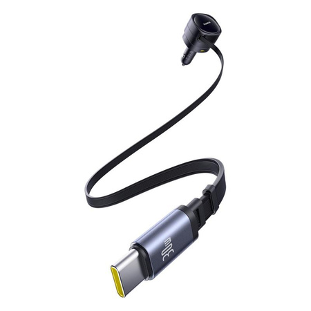 Baseus Enjoyment Max Ładowarka Samochodowa C+L Kable & Porty U+C 90W Kosmiczna Czerń