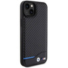 BMW Leather Carbon case for iPhone 15 Plus - black