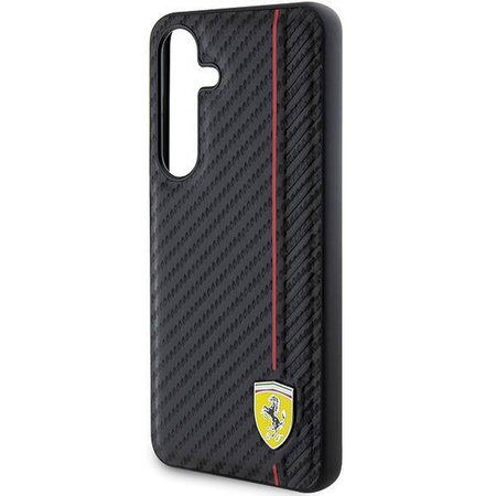 Oryginalne Etui FERRARI hardcase Carbon Printed Line FEHCS24MN3DUR do Samsung Galaxy S24 Plus Czarny