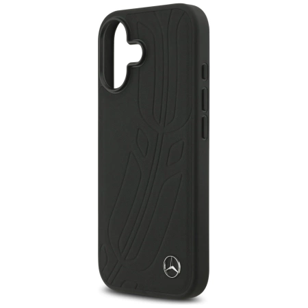 Mercedes Leder Large Laurel Leave MagSafe Case für iPhone 17 - Schwarz