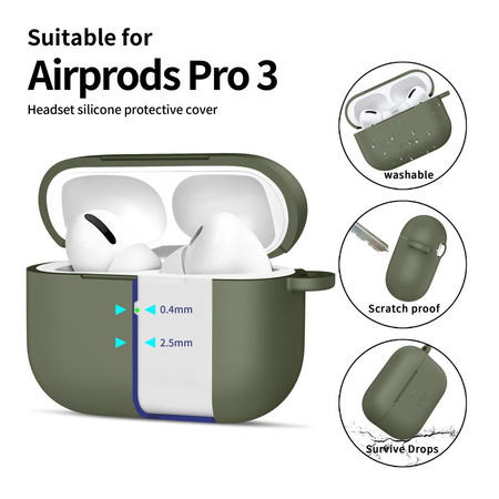 TECH-PROTECT SILICONE HOOK APPLE AIRPODS PRO 3 OLIVE GREEN