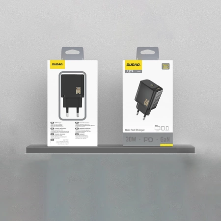 Dudao A27P 30W PD GaN USB-C Wall Charger - Black