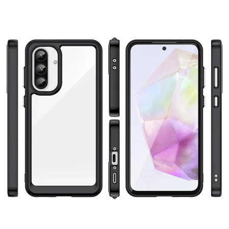 Etui Outer Space Case do Samsung Galaxy A56 pokrowiec z elastyczną ramką - czarne