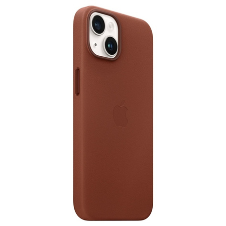Apple Leather Case - Skórzane etui z MagSafe do iPhone 14 (umbra)