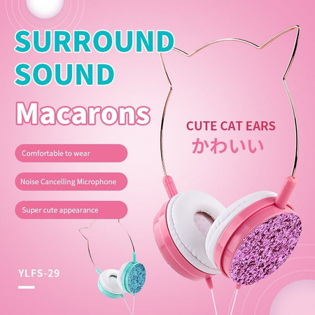 Słuchawki nagłowne CAT EAR model YLFS-22 Jack 3,5mm złote