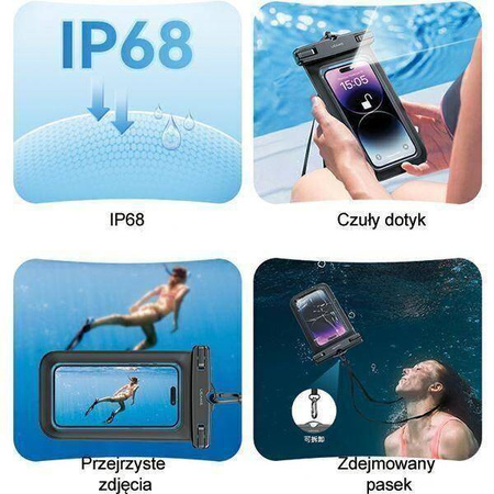 Etui USAMS Waterproof Case do 6,7" czarne
