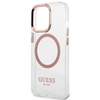 Original Handyhülle IPHONE 13 PRO Guess Hard Case Metal Outline Magsafe (GUHMP13LHTRMP) rosa