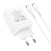 HOCO ładowarka sieciowa 2 x Typ C + USB A + kabel Typ C do Typ C QC PD 35W N33 biała