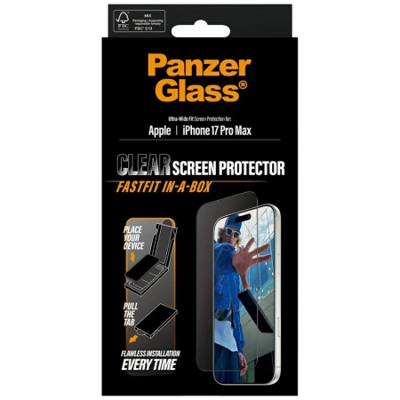 PanzerGlass Ultra-Wide Fit Fastfit Tempered Glass for iPhone 17 Pro Max