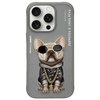 Nimmy etui iPhone 16 Pro Max 6.9"         szary/gray Glasses Cool Dog