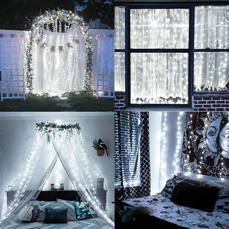 Kurtyna Ledowa (100 lampek LED) 3m x 1m COLD WHITE / ZIMNY BIAŁY